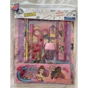 Disney Store School Supply Kit Disney Princesses 10 Piece Set Pink Purple New
